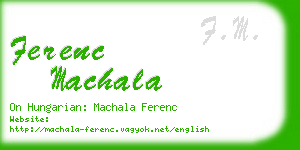 ferenc machala business card